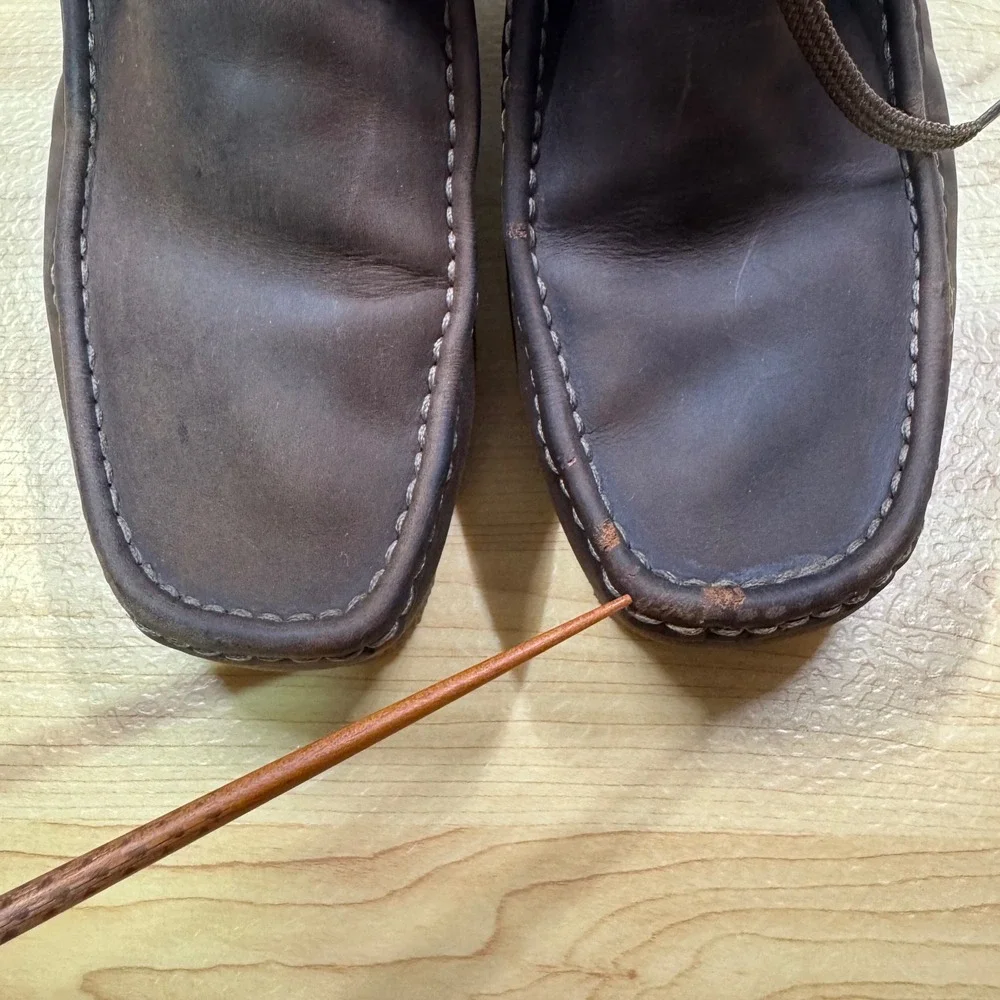 Clarks Mens Wallabee Chukka Leather Boots Dark Brown Size 12